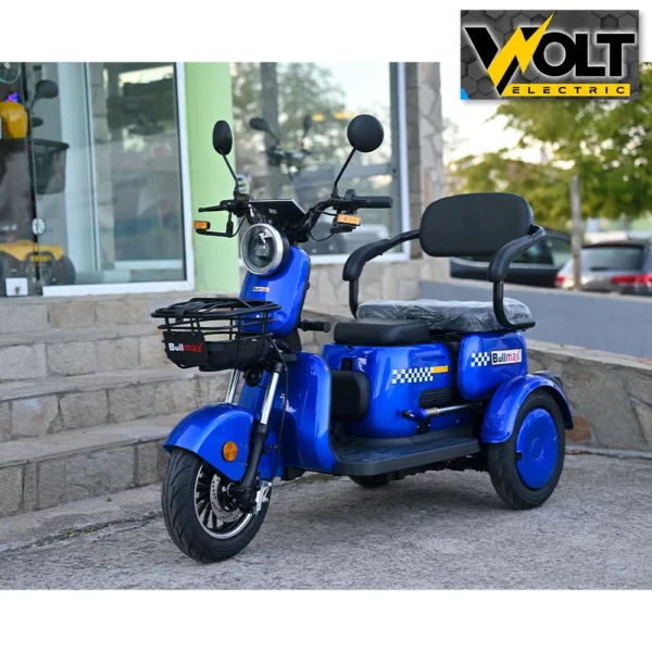Триместна електрическа триколка c3, 2000w, 60v, 10” джанти, ce сертификат