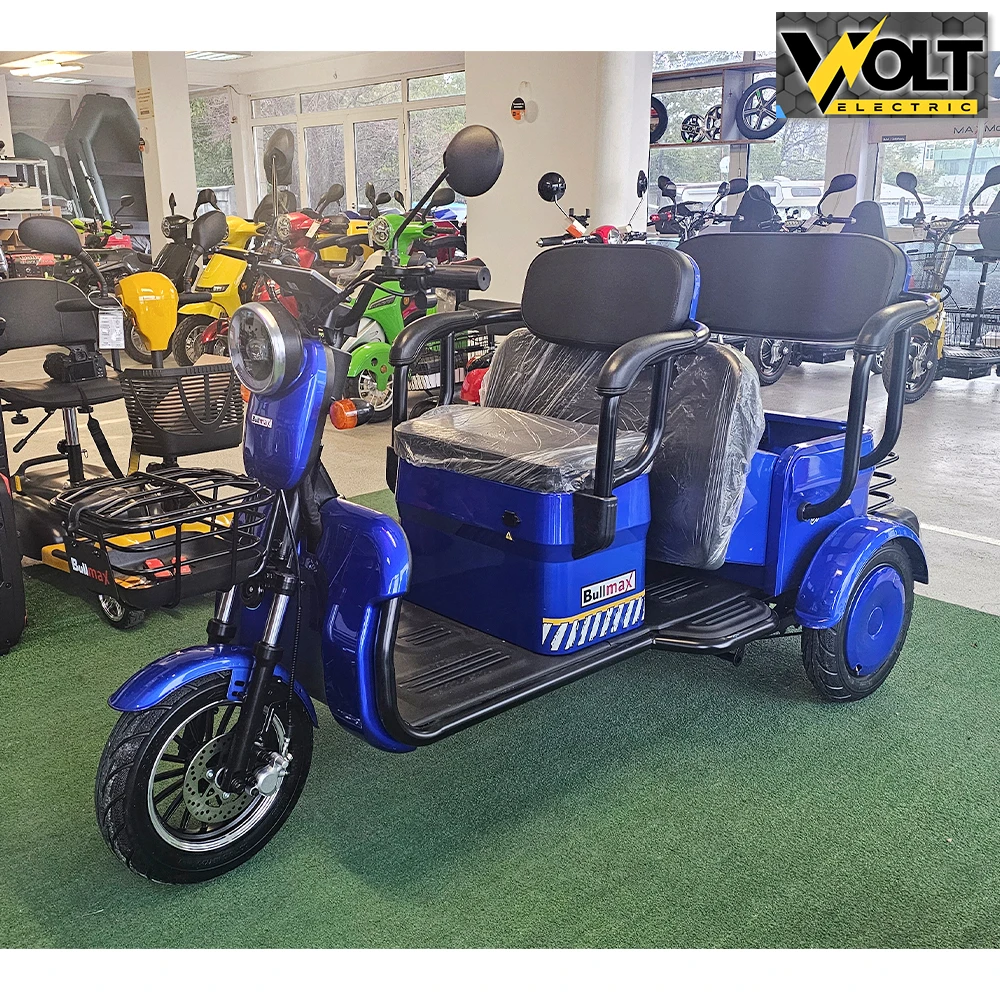 tриместна карго триколка bullmax b10 ce cargo, 2000w, 60v, със ce сертификат