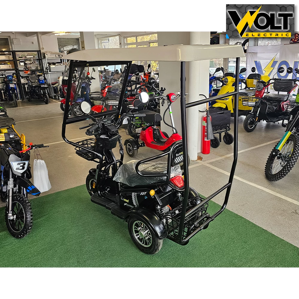 Електрическа триколка volt electric pudding с покрив и страници, 1800w, black