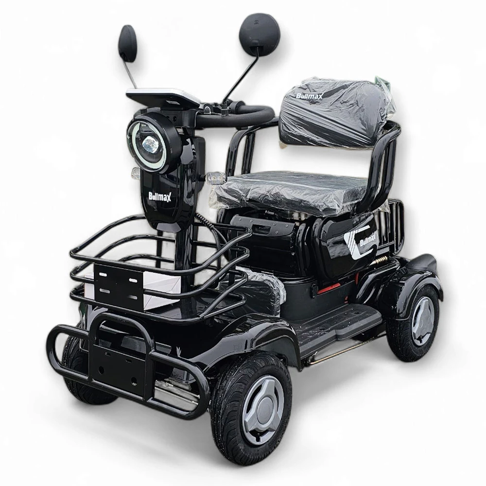 Електрическа четириколка за възрастнии трудноподвижни bullmax a9, 1500w, 48v, 20ah, черна