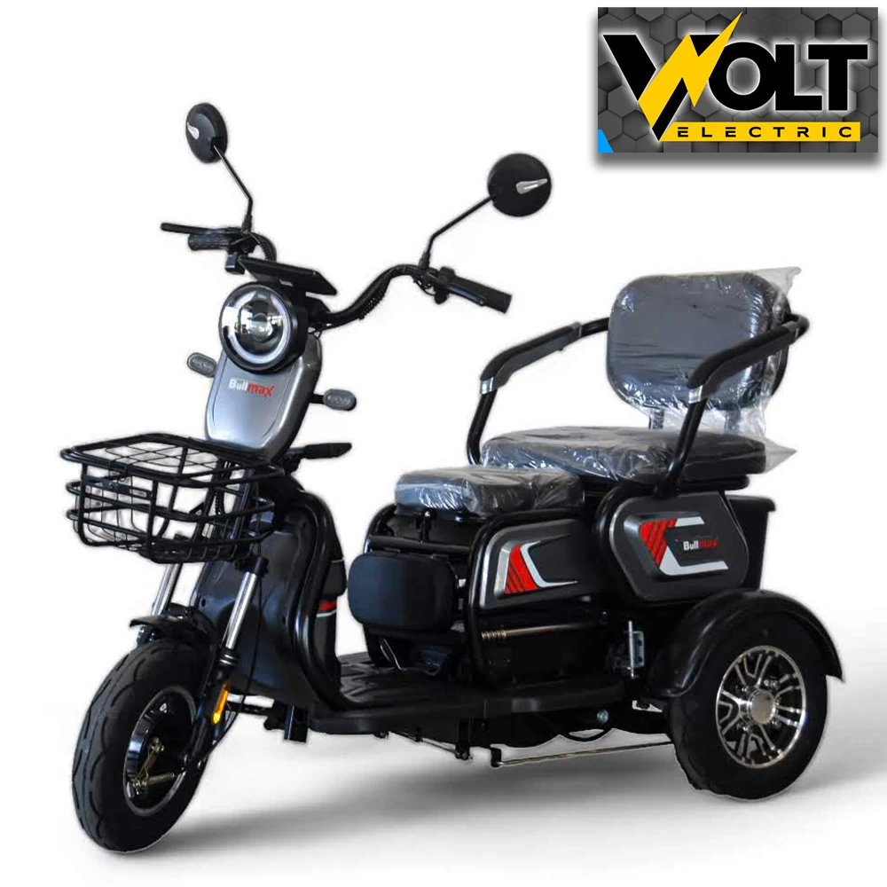 Електрическа триколка bullmax c1, триместна, 1500w, 20ah, сива