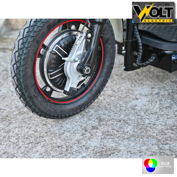 Електрическа триколка volt electric a3 traffic pro rgb 750w, дисплей, крачна спирачка, 2 кошници, led светлини, черен лак