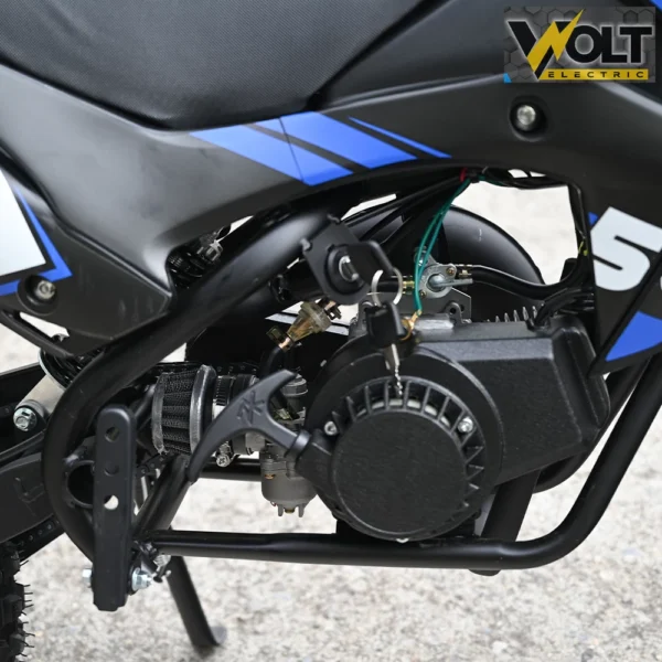 Детски бензинов кросов мотор, 50cc, dirt bike, двутактов двигател, син