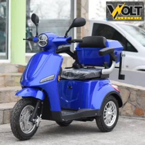 Електрическа триколка volt electric fm1 blue, led, 1500w, магнитна спирачка, рекуперация