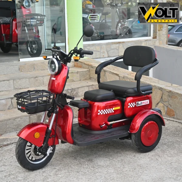 Триместна електрическа триколка c3, 2000w, 60v, 10” джанти, ce сертификат