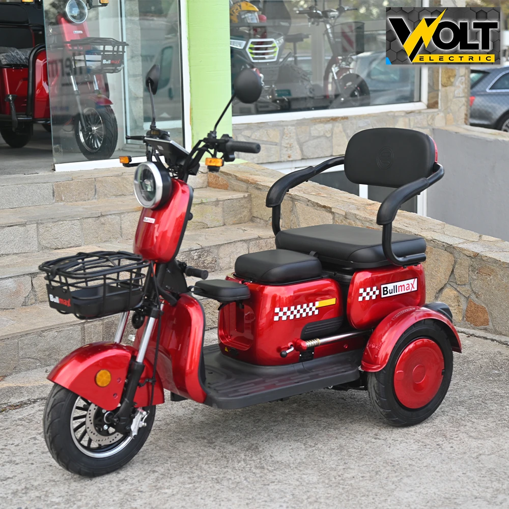 Триместна електрическа триколка c3, 2000w, 60v, 10” джанти, ce сертификат
