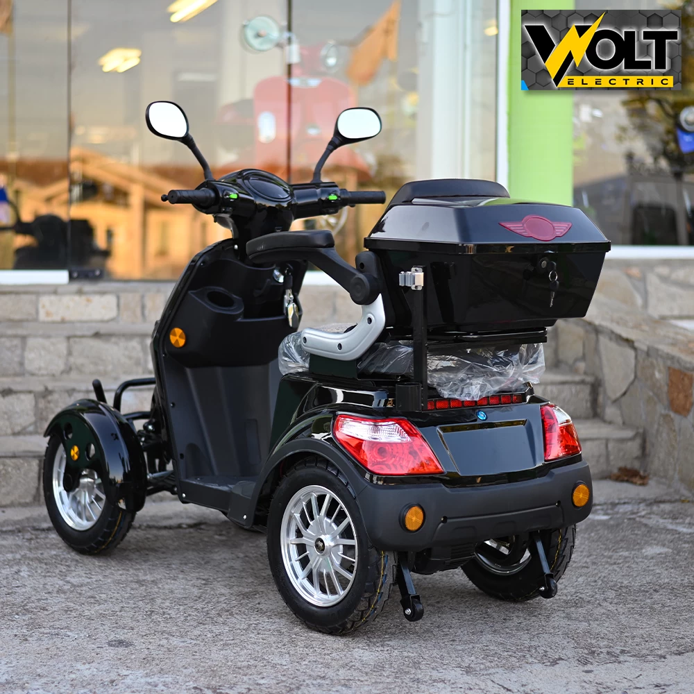 Електрическа четириколка volt electric fm4 led с магнитна спирачка и рекуперация black