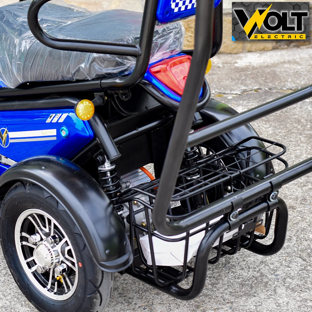 Електрическа триколка volt electric pudding с покрив и страници, 1800w, blue
