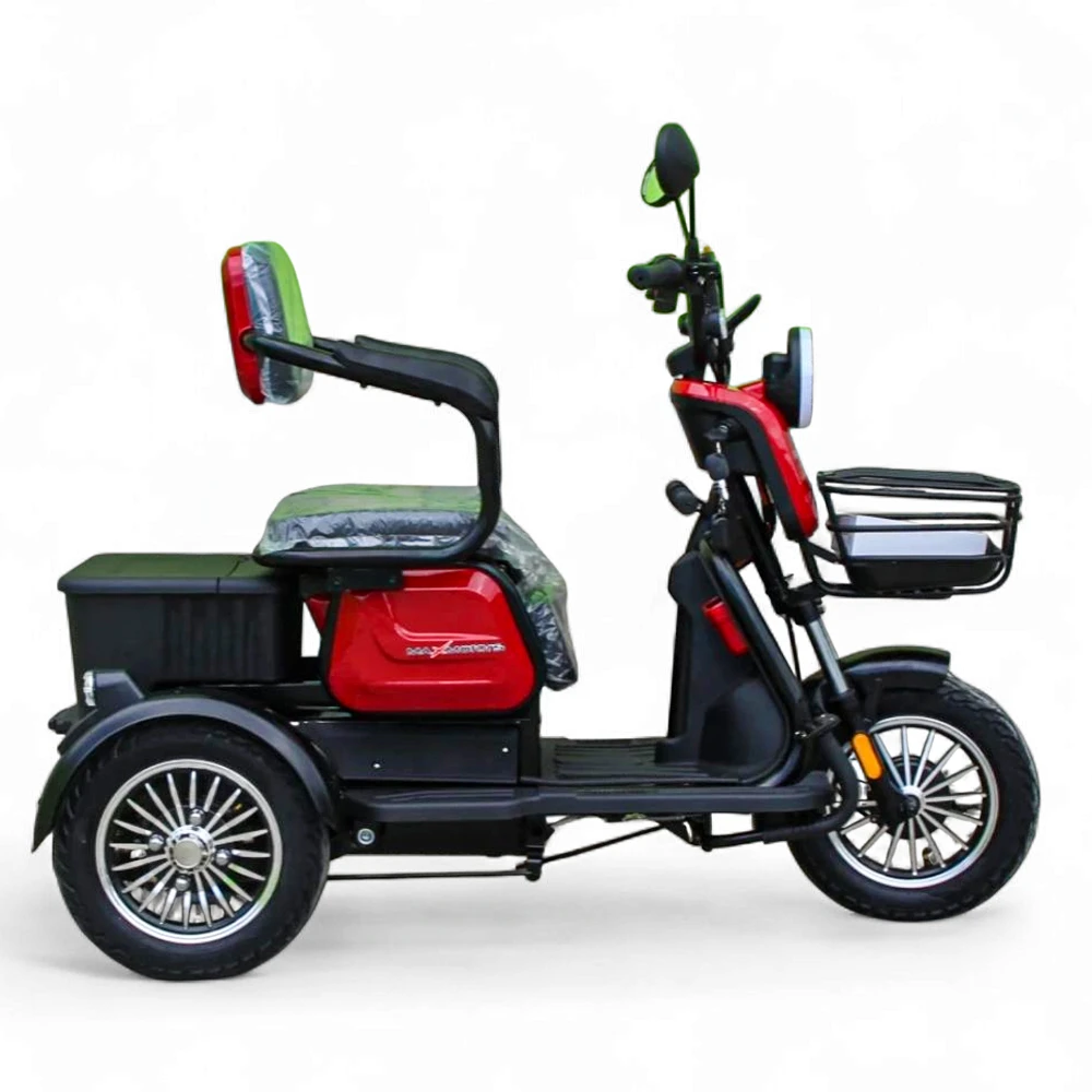 Електрическа триколка max motors x1 1500w, 48v, 20ah, червен металик