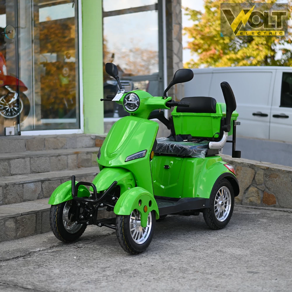 Електрическа четириколка volt electric fm4 led с магнитна спирачка и рекуперация, green