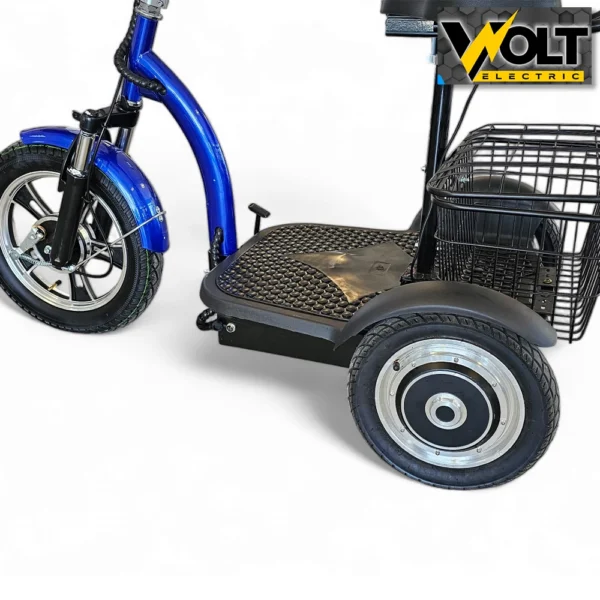 Електрическа триколка volt electric a3+ с два двигателя, задно задвижване, 1200w, 48v, blue
