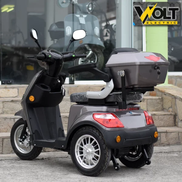 Електрическа триколка volt electric fm1 gray, led, 1500w, магнитна спирачка, рекуперация