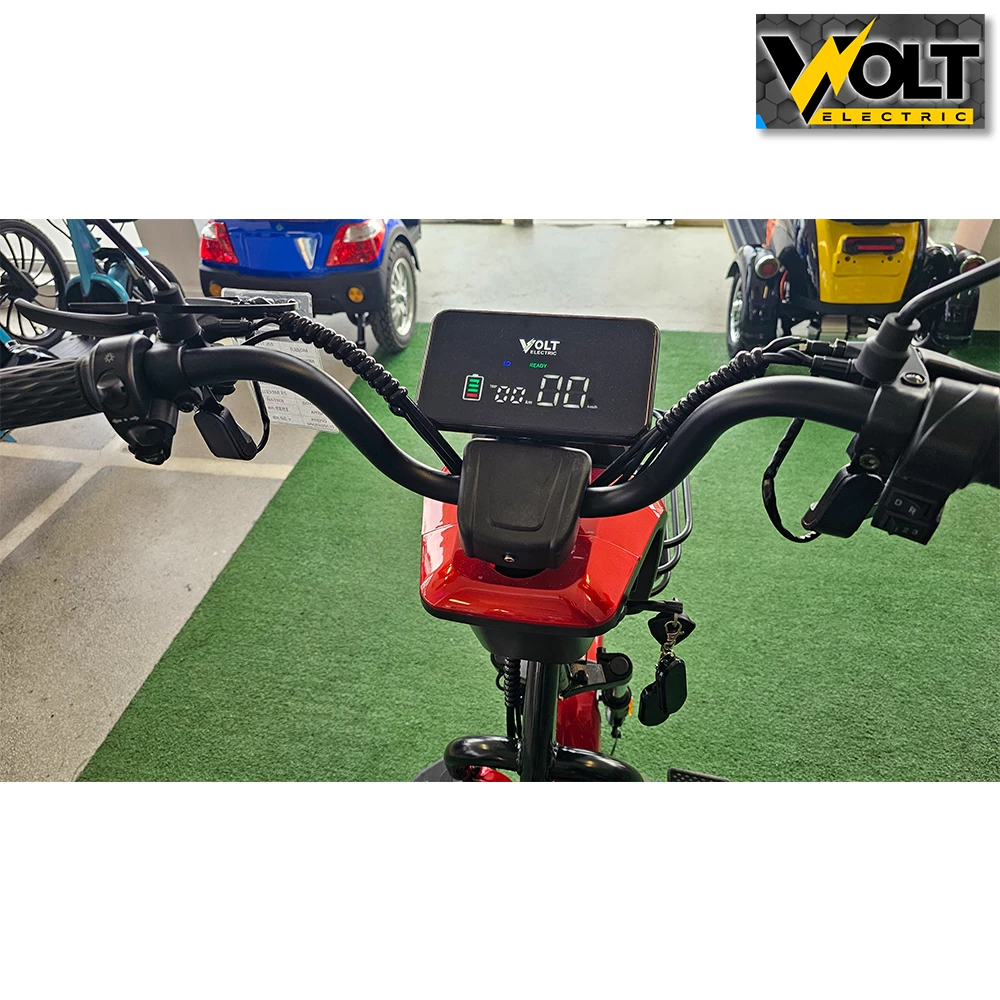 Двуместна електрическа триколка volt electric pudding pro 1800w, червена