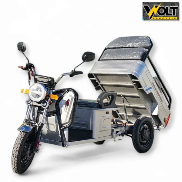 Електрическа cargo товарна триколка bullmax s 500, 60v, 20ah, 500кг. товароносимост, сив металик