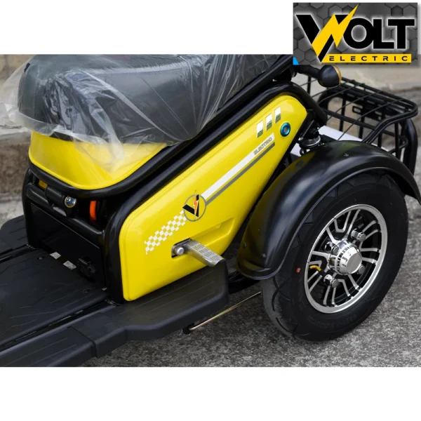 Двуместна електрическа триколка volt electric pudding pro 1800w, жълта