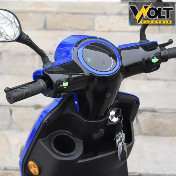 Електрическа триколка volt electric fm1 blue, led, 1500w, магнитна спирачка, рекуперация