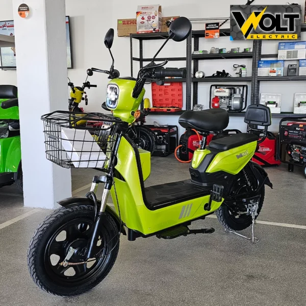 Двуместен електрически скутер велосипед с педали bullmax buzz 16" джанти, 750w, 12ah, зелен