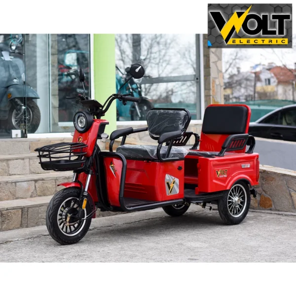 Двуместна cargo електрическа триколка volt electric a10, 1500w, red