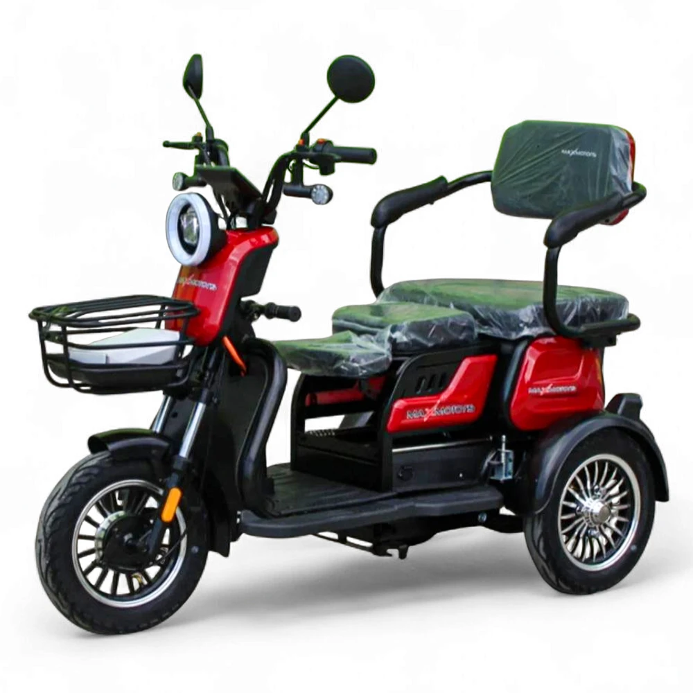 Електрическа триколка max motors x1 1500w, 48v, 20ah, червен металик