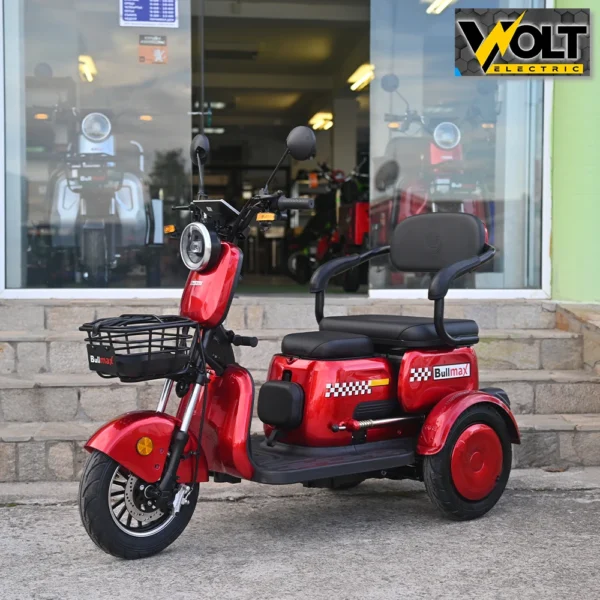 Триместна електрическа триколка c3, 2000w, 60v, 10” джанти, ce сертификат