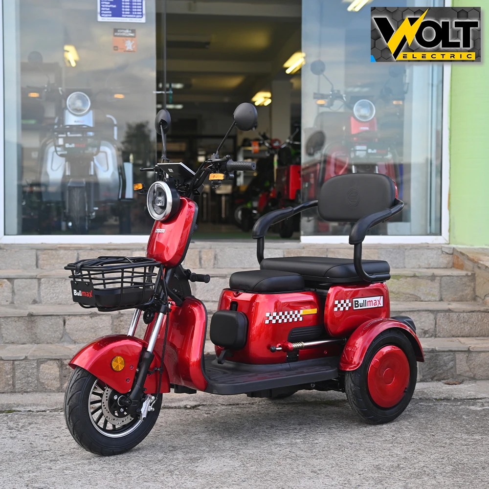 Триместна електрическа триколка c3, 2000w, 60v, 10” джанти, ce сертификат