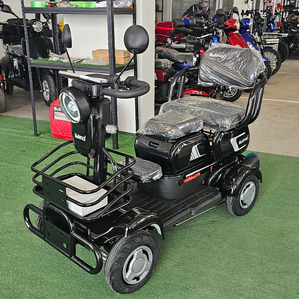 Електрическа четириколка за възрастнии трудноподвижни bullmax a9, 1500w, 48v, 20ah, черна