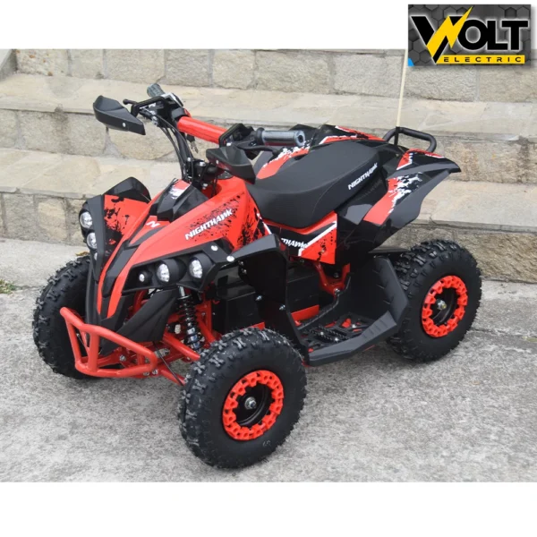 Детско електрическо atv nighthawk 1200w, 36v, red, с родителски контрол, музика и флаг
