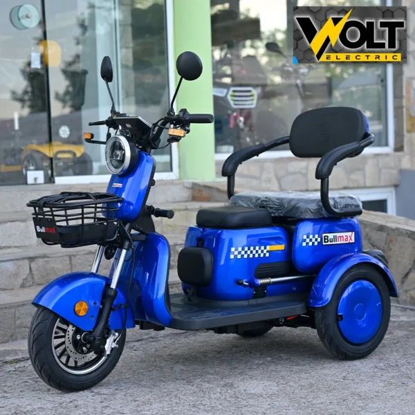 Триместна електрическа триколка c3, 2000w, 60v, 10” джанти, ce сертификат