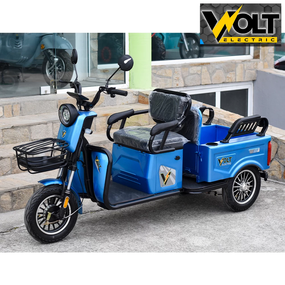 Двуместна cargo електрическа триколка volt electric a10, 1500w, blue
