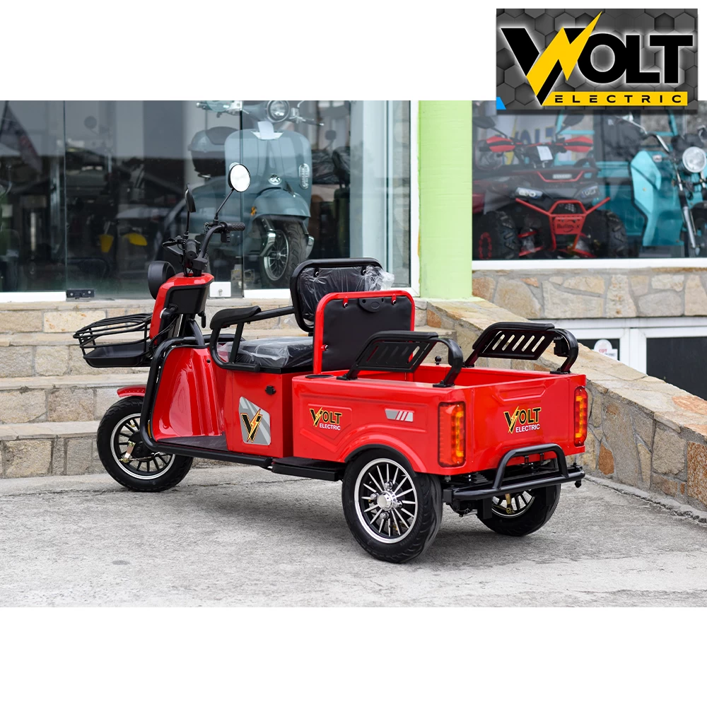 Двуместна cargo електрическа триколка volt electric a10, 1500w, red