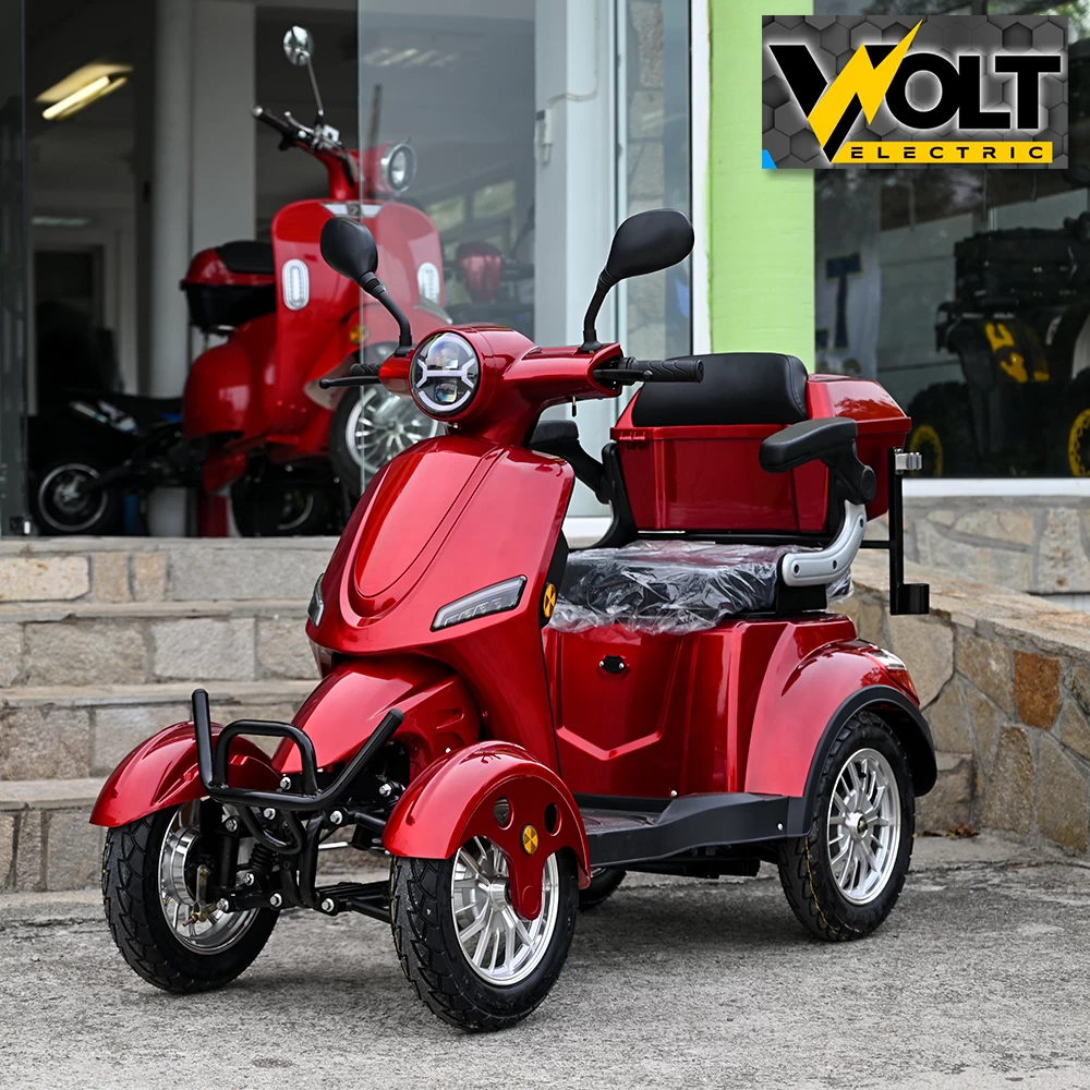 Електрическа четириколка volt electric fm4 led с магнитна спирачка и рекуперация red
