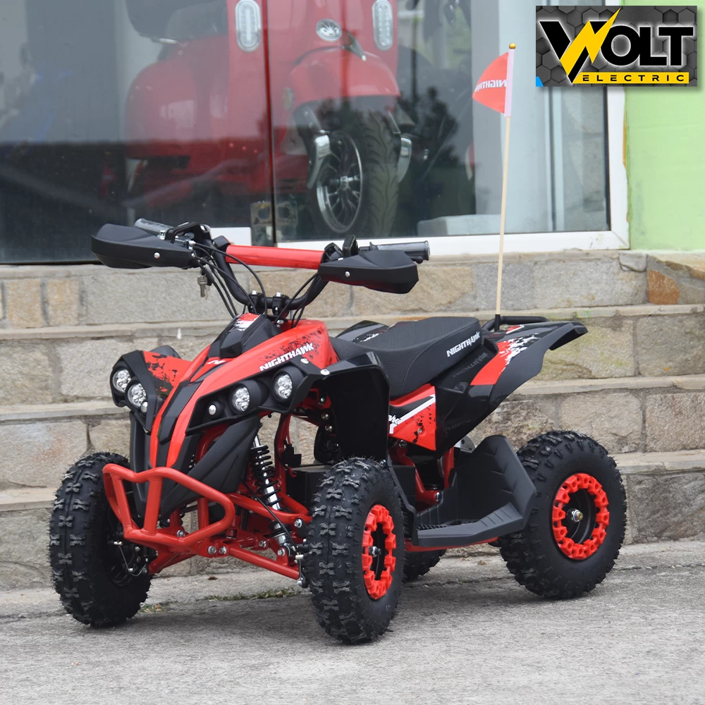 Детско електрическо atv nighthawk 1200w, 36v, red, с родителски контрол, музика и флаг