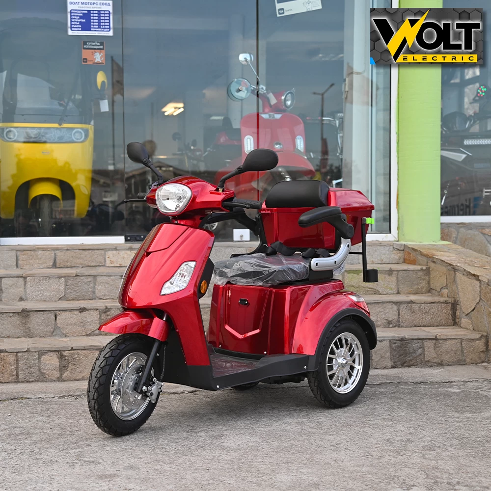 Луксозна електрическа триколка volt electric fm1, red, рекуперация, магнитна спирачка