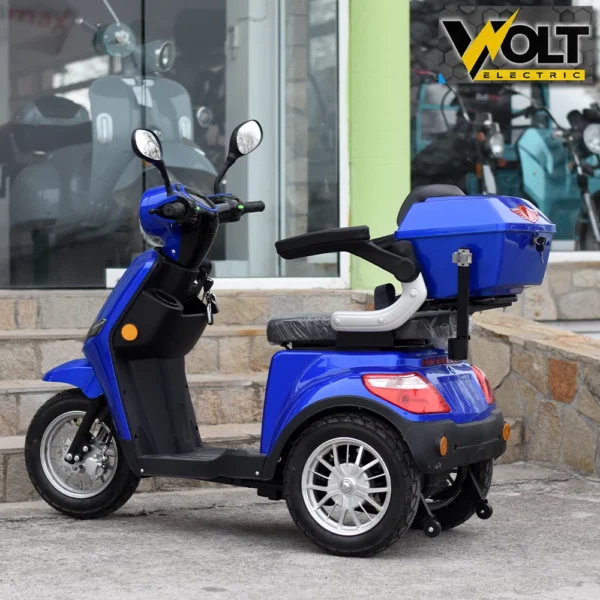 Електрическа триколка volt electric fm1 blue, led, 1500w, магнитна спирачка, рекуперация