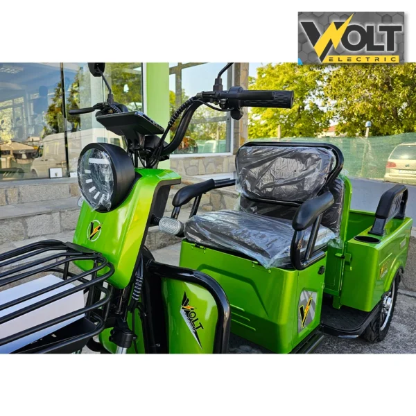 Двуместна cargo електрическа триколка volt electric a10 green, 1500w