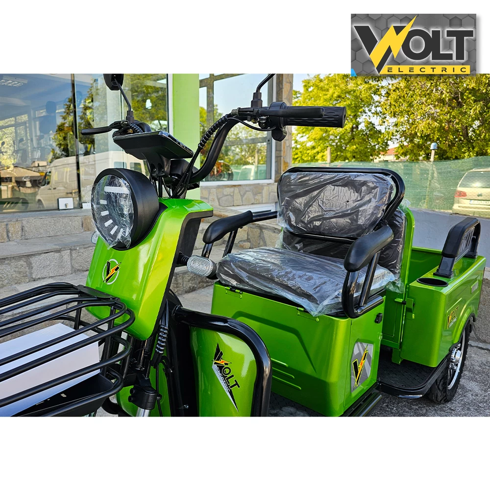 Двуместна cargo електрическа триколка volt electric a10 green, 1500w