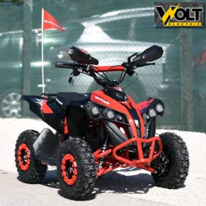 Детско електрическо atv nighthawk 1200w, 36v, red, с родителски контрол, музика и флаг