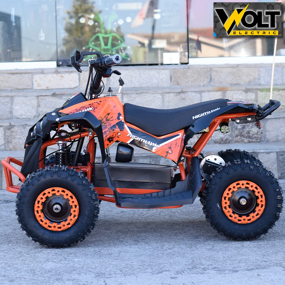 Детско електрическо atv nighthawk 1200w, 36v, orange, с родителски контрол, музика и флаг