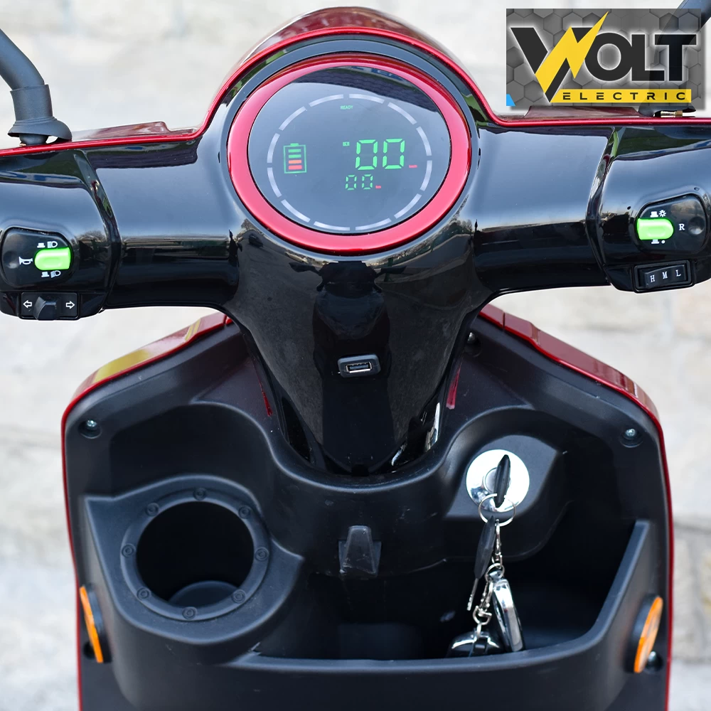 Електрическа триколка volt electric fm1 red, led, 1500w, магнитна спирачка, рекуперация