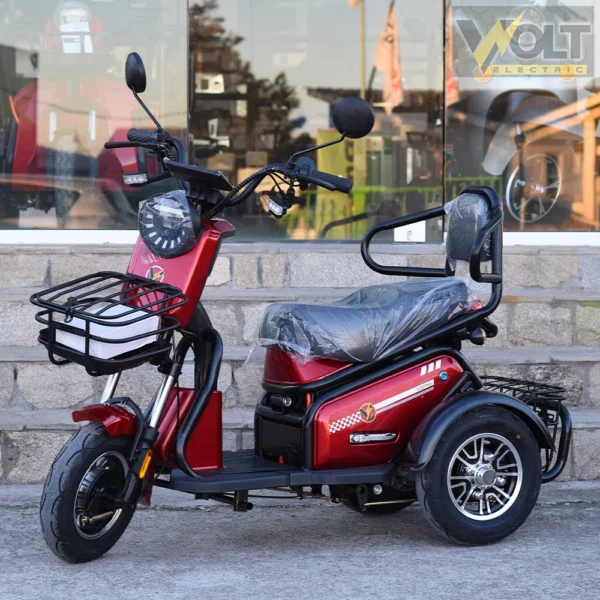 Двуместна електрическа триколка volt electric pudding pro 1800w, червена