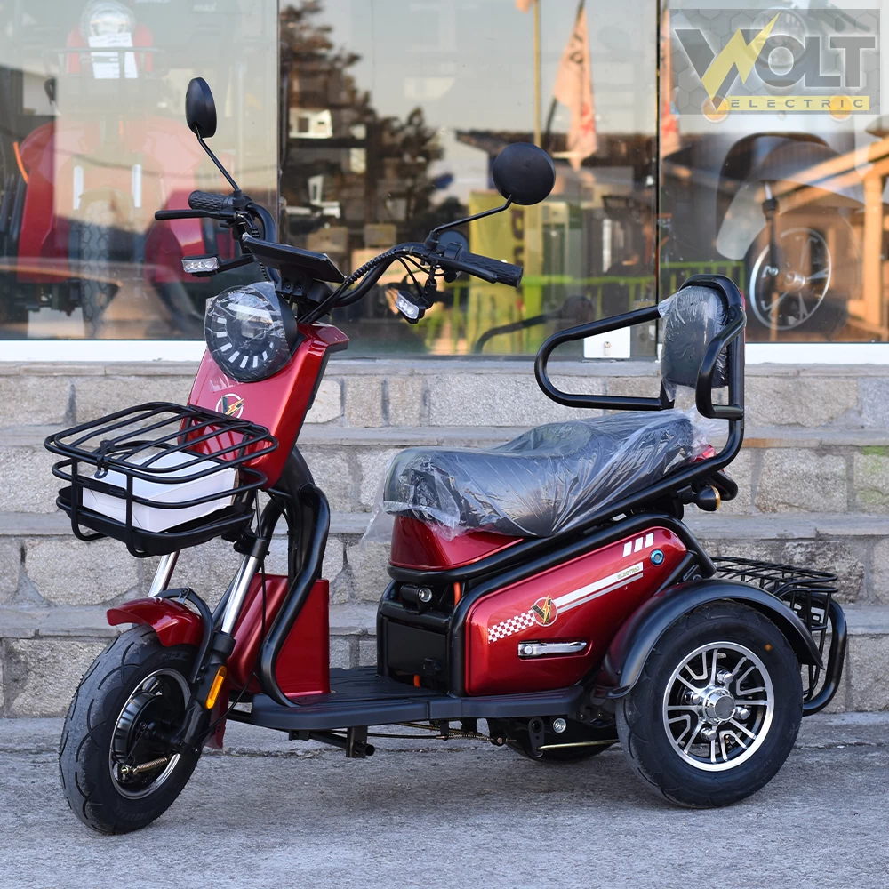 Двуместна електрическа триколка volt electric pudding pro 1800w, червена