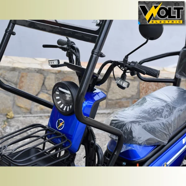 Електрическа триколка volt electric pudding с покрив и страници, 1800w, blue