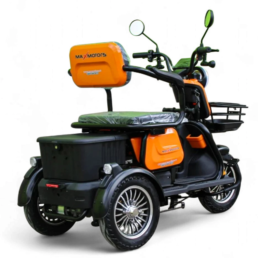 Електрическа триколка max motors x1, 1500w, 48v, 20ah, оранжев металик