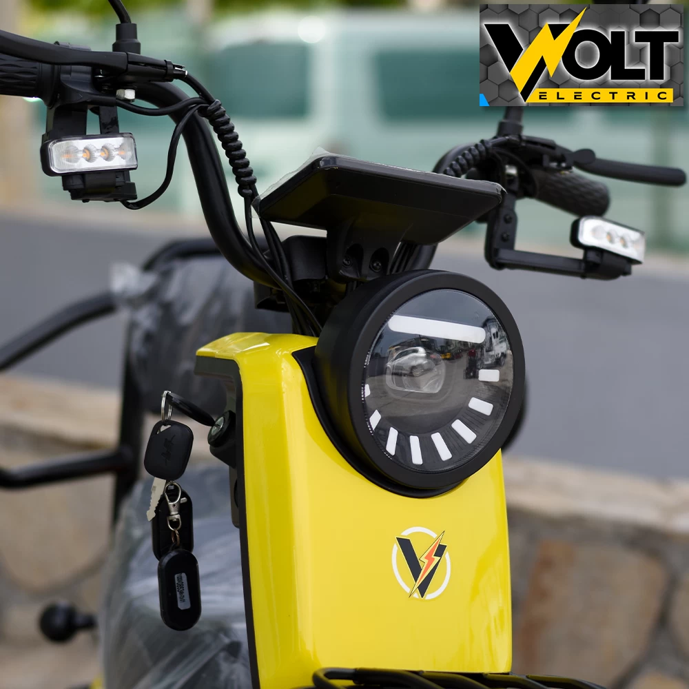 Двуместна електрическа триколка volt electric pudding pro 1800w, жълта