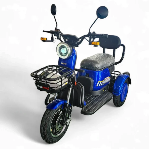Електрическа триколка grand pudding 2000w, 60v, 20ah, ce сертификат, син металик