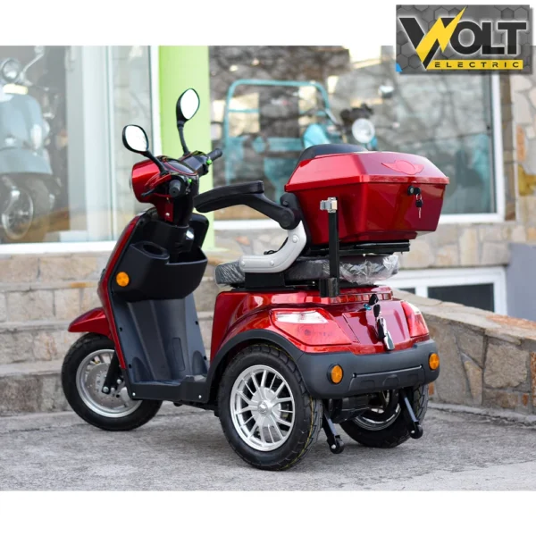 Електрическа триколка volt electric fm1 red, led, 1500w, магнитна спирачка, рекуперация