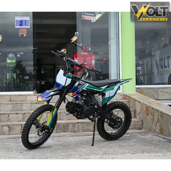 Кросов мотор 125cc, 85км/ч, 7kw, ip54, 19" предни гуми, зелен