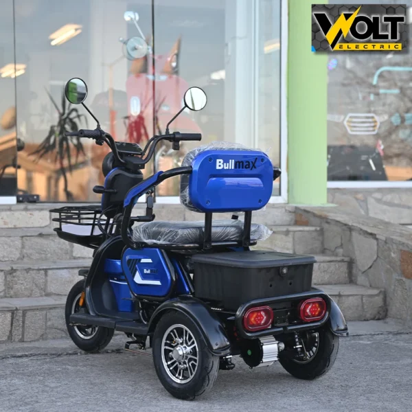 Триместна електрическа триколка bullmax c1 1500w, 20ah, синя