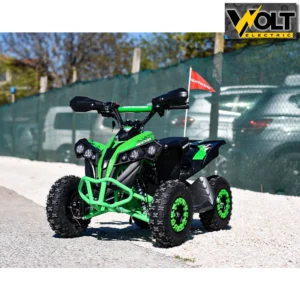 Детско електрическо atv nighthawk 1200w, 36v, green, с родителски контрол, музика и флаг