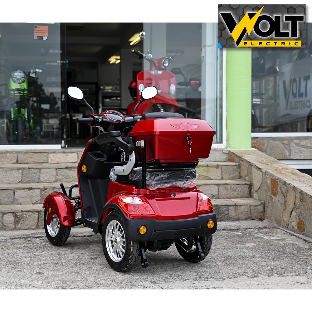 Електрическа четириколка volt electric fm4 led с магнитна спирачка и рекуперация red